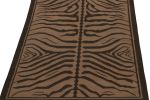Vintage Tiger Skin Style Rug in Beige with Brown Pattern | Area Rug in Rugs by Rug and Kilim