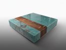 Song Style Blue Green Landscape Amazonite Coffee Table | Tables by Dynasty Artisan. Item made of wood with marble works with minimalism & contemporary style