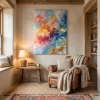 Celestial Fireworks - Colorful Abstract Canvas Artwork | Prints in Paintings by Alpenglow Workshop. Item composed of canvas in contemporary or modern style