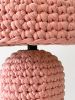 The Knitty Table Lamp in Light Pink | Lamps by Meg Morrison. Item composed of fabric and ceramic in boho or mid century modern style