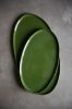 Handmade Oval Porcelain Serving Platter. Green | Serveware by Creating Comfort Lab. Item composed of ceramic