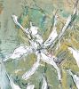 Botanical Essence: Orchid VI | Oil And Acrylic Painting in Paintings by Dorothy Fagan Fine Arts. Item made of canvas works with minimalism & mid century modern style