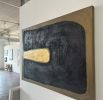 Luxury Gold and Carbon Painting on Spanish Linen Minimalist | Oil And Acrylic Painting in Paintings by RGB Fine Art. Item composed of canvas compatible with minimalism and contemporary style