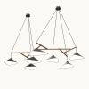 Emily Group of Seven Pendant Light – Dark Bronze Semi-Matte | Chandeliers by MOSS Objects. Item composed of oak wood & steel compatible with contemporary and modern style