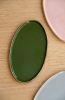 Handmade Oval Porcelain Serving Platter with Gold Rim. Green | Serveware by Creating Comfort Lab | New York in New York. Item made of ceramic