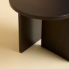 Round Side Table in Smoked Oak - KUME Series by Lebanto | Tables by Lebanto. Item composed of oak wood in minimalism or contemporary style