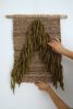 Woven wall hanging in green and brown | Tapestry in Wall Hangings by Rebecca Whitaker Art. Item composed of wool & fiber compatible with boho and minimalism style