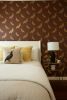 Fancy Pigeon | Gold On Espresso | Wallpaper in Wall Treatments by Weirdoh Birds. Item composed of synthetic