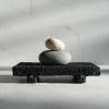 Large Shelf Riser in Carbon Black Concrete with Gunmetal Riv | Decorative Tray in Decorative Objects by Carolyn Powers Designs. Item composed of brass and concrete in minimalism or contemporary style