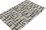 Contemporary Kilim Rug in Ivory, Charcoal Black Geometric | Area Rug in Rugs by Rug and Kilim