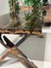 Tree & Bark Ultra Clear Epoxy Resin Dining Table | Tables by Tinella Collection. Item composed of oak wood in minimalism or art deco style