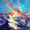 "Delicate glow of light" original palette knife oil | Oil And Acrylic Painting in Paintings by OXYPOINT. Item composed of wood and canvas in contemporary or eclectic & maximalism style