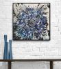 Blue Cornflower Burst Abstract Floral Canvas Painting | Prints by Judy Century Art. Item made of canvas & paper