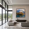Lake Bled Slovenia Original Impasto Oil Painting Fine Art | Oil And Acrylic Painting in Paintings by Dynasty Artisan. Item made of wood works with contemporary & eclectic & maximalism style