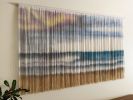 HORIZON Coastal Ocean Seascape Wall Tapestry | Macrame Wall Hanging in Wall Hangings by Wallflowers Hanging Art. Item made of oak wood with wool works with boho & mid century modern style
