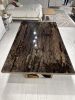 Special Tree Bark & Moss Epoxy Table | Dining Table in Tables by Tinella Collection. Item composed of oak wood in minimalism or art deco style