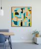 Circle in Circle maze blue | Oil And Acrylic Painting in Paintings by Ronald Hunter. Item made of canvas with synthetic works with modern style