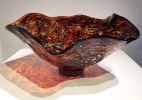 "Golden Amber" ~ Blown Glass Vessel Sink | Water Fixtures by White Elk's Visions in Glass - Glass Artisan, Marty White Elk Holmes & COO, Jo Pierce