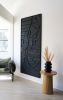 Primitive Textural Wood Art | Wall Sculpture in Wall Hangings by Blank Space Studios. Item composed of oak wood and stone in boho or japandi style