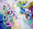 Gathering II, Abstract Landscape 66" x 42" | Oil And Acrylic Painting in Paintings by Dorothy Fagan Fine Arts. Item composed of canvas compatible with contemporary and eclectic & maximalism style