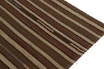 1930s Antique Kilim rug in Beige-Brown & Red Stripe Patterns | Area Rug in Rugs by Rug and Kilim