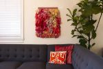 Pink Rag Weaving | Macrame Wall Hanging in Wall Hangings by Kristy Bishop Studios. Item composed of fabric and fiber