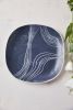 Set of TWO Dark Blue Black Porcelain Plate | Dinnerware by ShellyClayspot. Item made of ceramic compatible with contemporary and modern style