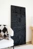 Wood Wall Panel, Black Wooden Wall Panel, Large Wood Art | Wall Sculpture in Wall Hangings by Blank Space Studios. Item made of oak wood works with modern style