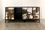 Enamel Abstract Cabinet Mix Media Art On Doors, 72" | Sideboard in Storage by Morgan Clayhall