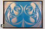 "POP REFLECTIONS I - Blue", Mixed Media on Canvas | Mixed Media by Noel Suarez | Miami, FL in Miami