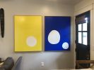 Bold Blue and Bright Yellow Pieces Are Paired Together | Oil And Acrylic Painting in Paintings by Kerry Campbell. Item made of canvas with synthetic
