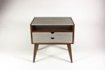 AbyGray | Nightstand in Storage by Curly Woods. Item composed of oak wood and concrete in mid century modern style