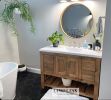 Model #1039 - Custom Single Sink Vanity | Countertop in Furniture by Limitless Woodworking. Item made of maple wood works with mid century modern & contemporary style
