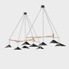 Emily Group of Nine | Chandeliers by MOSS Objects. Item composed of oak wood and steel in contemporary style