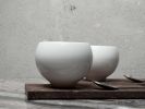 JADE barista coffee cups thick porcelain on a cork plate, espresso, coffee, cappuccino and grand latte cup. | Drinkware by Maarten Baptist. Item made of ceramic