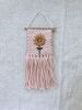 Mini Woven Wall Hanging Decor - Sunflower Embroidery | Macrame Wall Hanging in Wall Hangings by Hippie & Fringe. Item made of fiber