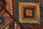 Vintage Afghani Kilim Runner Orange Diamond Pattern Tribal | Area Rug in Rugs by Rug and Kilim