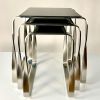 Nest Side Table, Aged Silver & Black Glass, Contemporary Des | Tables by Jover + Valls. Item in contemporary or modern style
