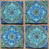 Kitchen Backsplash with Handmade Spanish Turquoise Tile - 1 | Tiles by GVEGA. Item composed of ceramic compatible with boho and mediterranean style