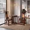 Heritage Luxury Ming Yokeback Armchair & Table Trio Art Set | Chairs by Dynasty Artisan. Item made of wood works with contemporary & eclectic & maximalism style