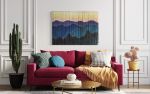 Textile Mountain Art, BLUE RIDGE Fiber Art Wall Hanging | Macrame Wall Hanging in Wall Hangings by Wallflowers Hanging Art. Item composed of oak wood and wool in boho or country & farmhouse style