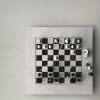 "Metis" Marble chess set in White Carrara and Black Marquina | Ornament in Decorative Objects by Carcino Design. Item made of marble compatible with minimalism and contemporary style