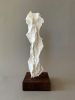 Velo Antico (Ancient Veil) - Small Plaster Sculpture | Sculptures by Lutz Hornischer - Sculptures in Wood & Plaster. Item composed of walnut & ceramic compatible with contemporary and industrial style
