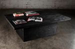 Reclaimed Black Oak Rectangular Coffee Table | Tables by Aeterna Furniture. Item made of oak wood