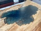 Spalted Maple Coffee Table With CNC Engraved Lake Tahoe | Tables by Chagrin Valley Custom Furniture. Item made of maple wood & steel