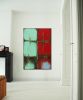 RED over Turquoise | Oil And Acrylic Painting in Paintings by Ronald Hunter. Item composed of canvas