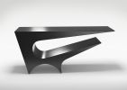 Star Axis Console in Black Matte Aluminum by Neal Aronowitz | Console Table in Tables by Neal Aronowitz. Item composed of metal in minimalism or mid century modern style