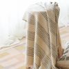 Silica Chalk Off White And Gray Stripes Pattern Soft Handwov | Throw in Linens & Bedding by Studio Variously. Item works with minimalism & contemporary style