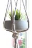 Large Macrame Plant Hanger, Hanging Planter, Color Block | Plants & Landscape by Freefille. Item composed of cotton in minimalism or mid century modern style