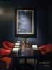 "Navy Blue Burst" Fine Art Print at "The Siren" Restaurant | Prints by Julia Di Sano. Item composed of paper